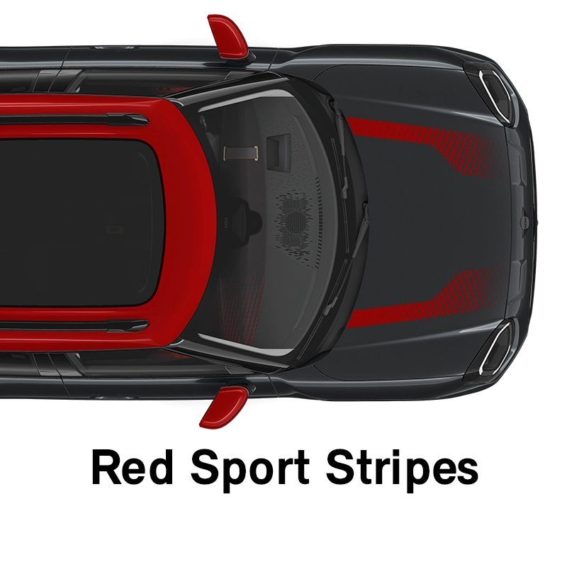  MINI - Equipamiento - Estilo JCW - Franjas deportivas en rojo