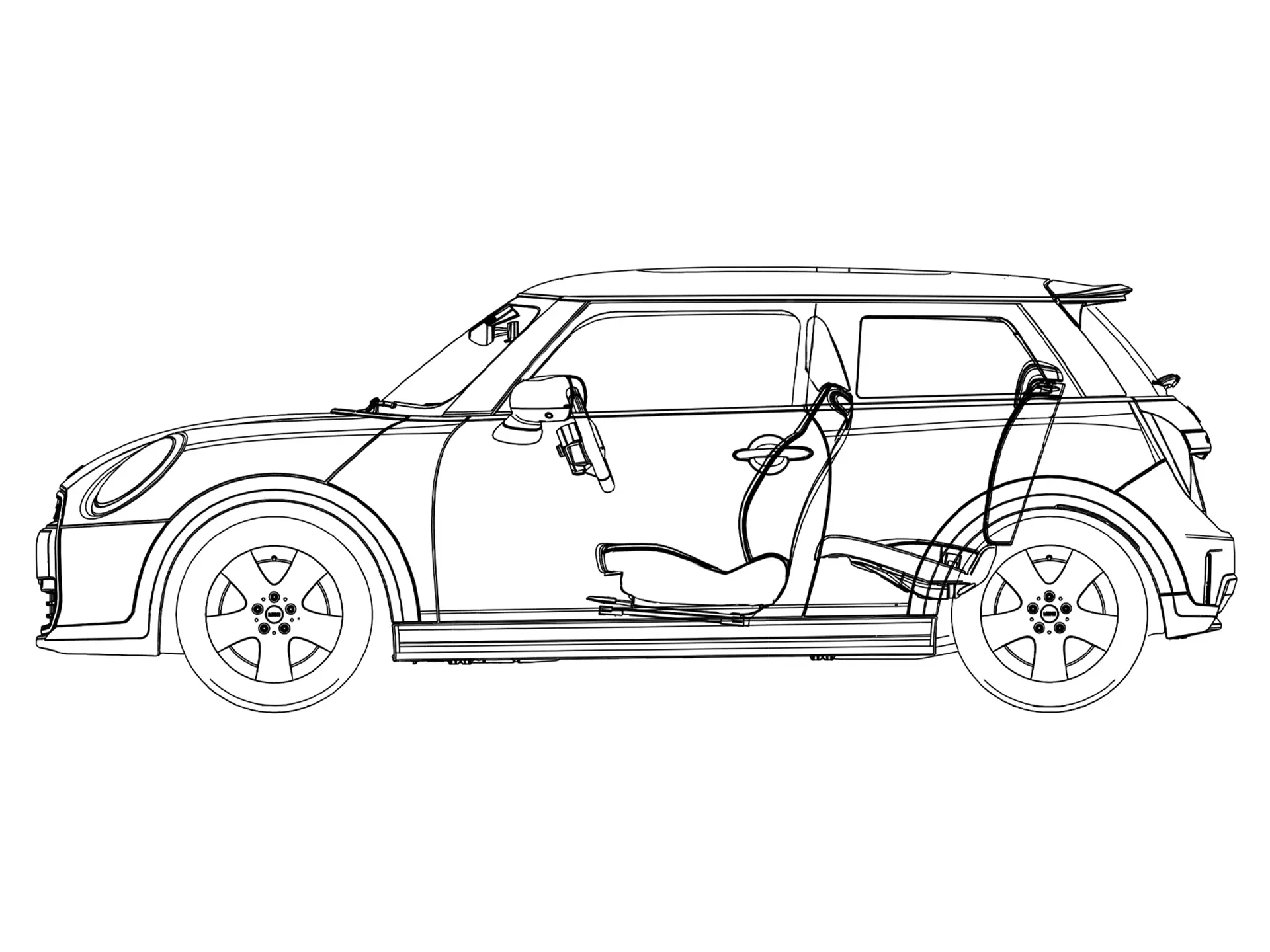 MINI Cooper 3 puertas - Vista lateral esquemática