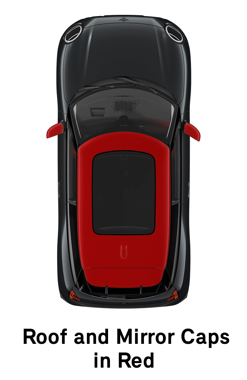 MINI - Equipamiento - Estilo JCW - Techo y tapas de espejos retrovisores en rojo