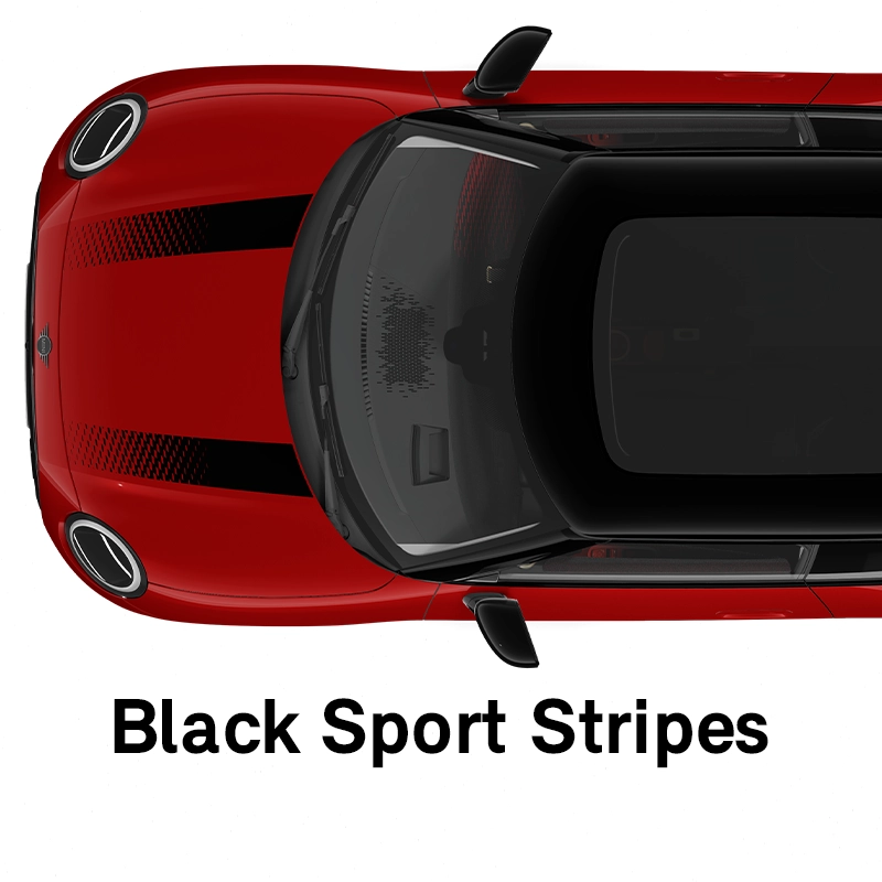  MINI - Equipamiento - Estilo JCW - Franjas deportivas en negro