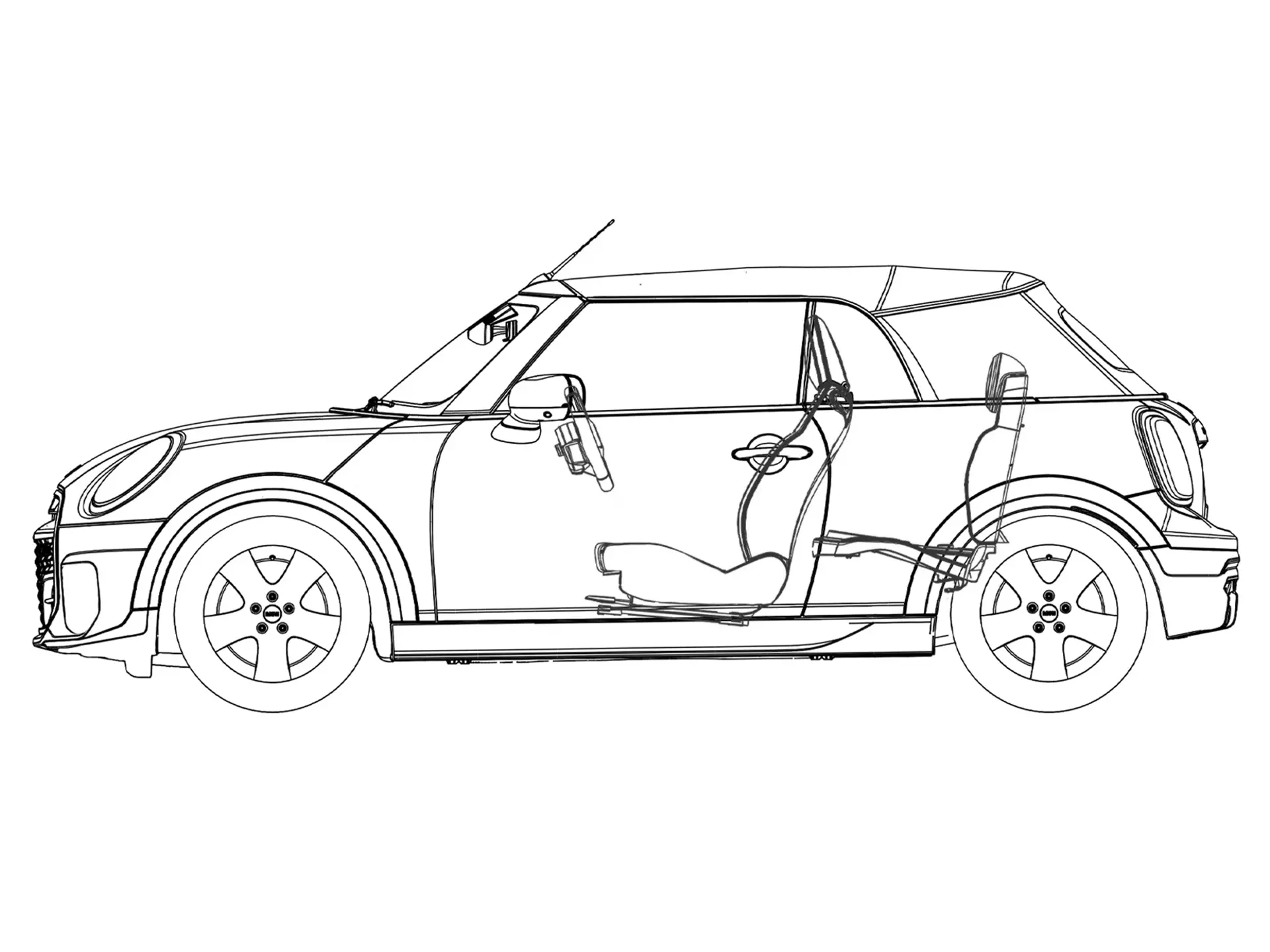 MINI Cooper Cabrio - Vista lateral esquemática