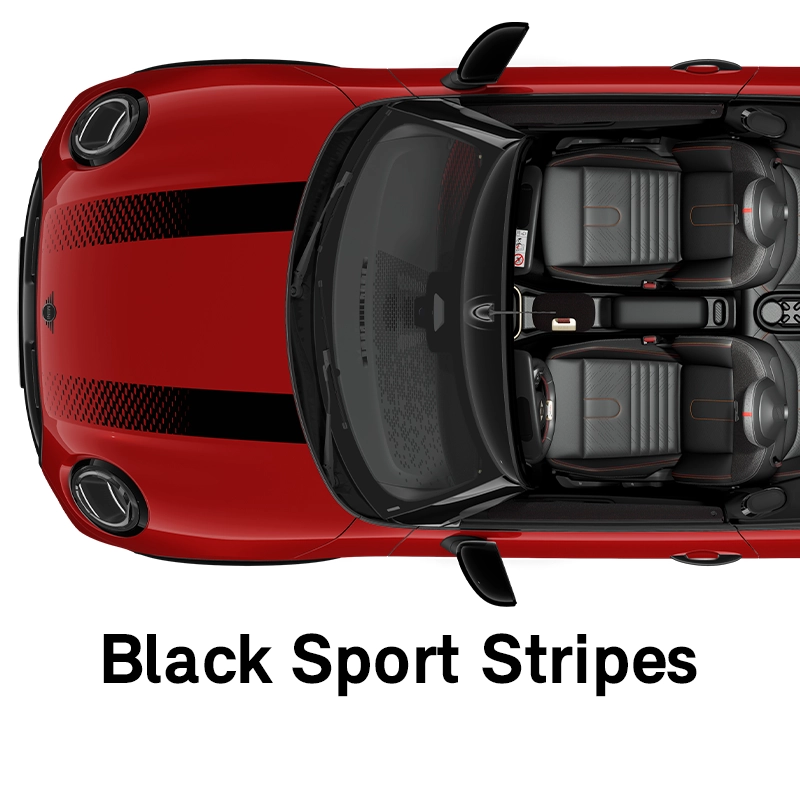  MINI - Equipamiento - Estilo JCW - Franjas deportivas en negro