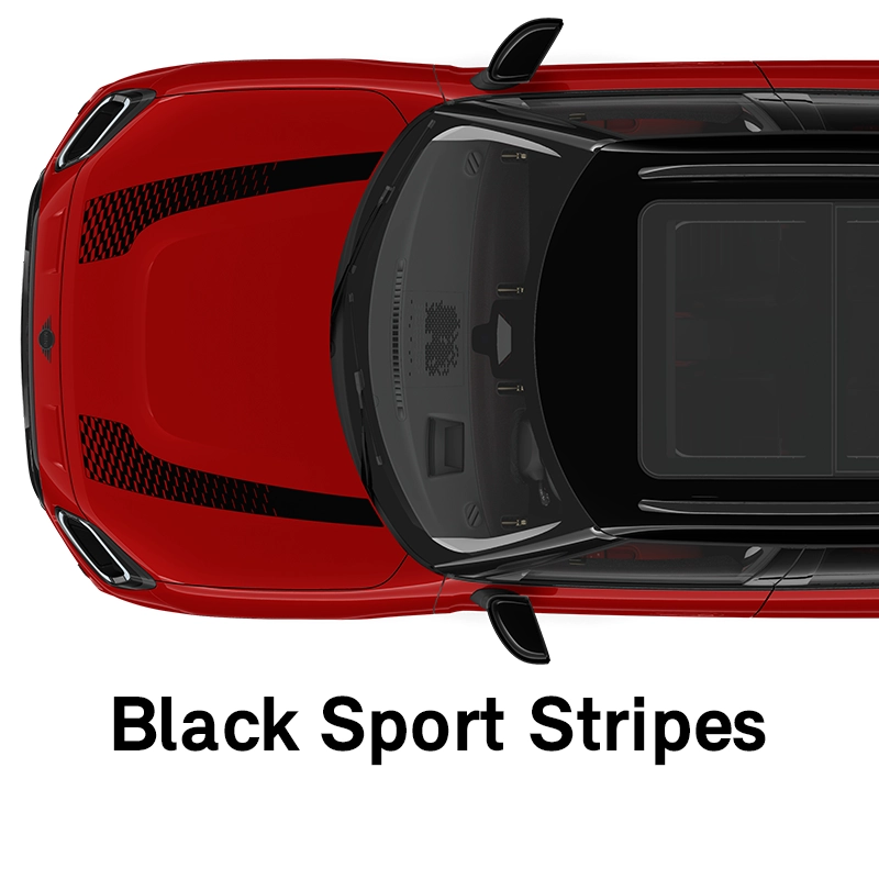  MINI - Equipamiento - Estilo JCW - Franjas deportivas en negro
