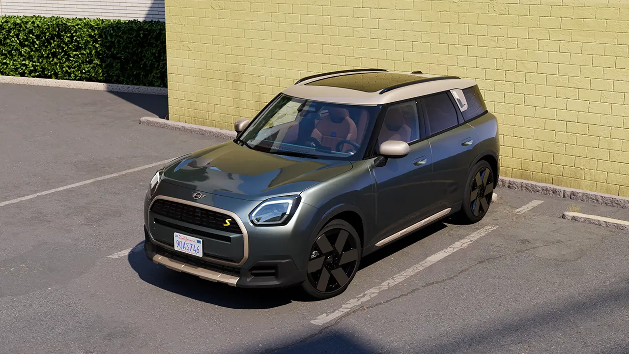 Vídeo que muestra en detalle el interior y el exterior de un MINI Countryman. La cámara abarca el salpicadero, realzando los detalles de diseño.