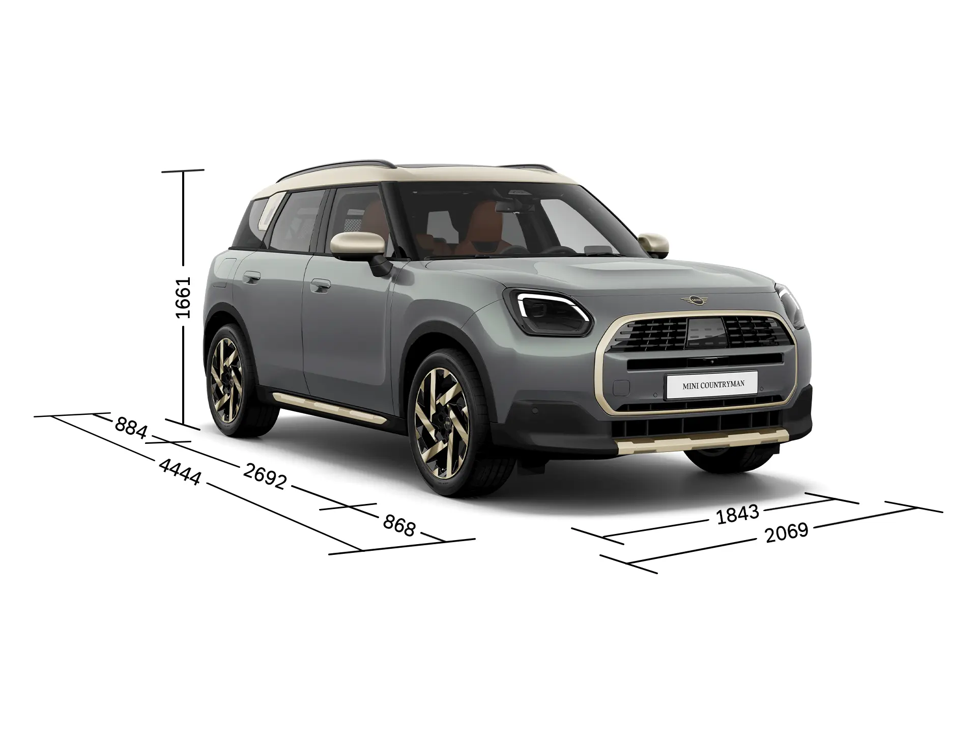 MINI Countryman - Vista frontal con medidas