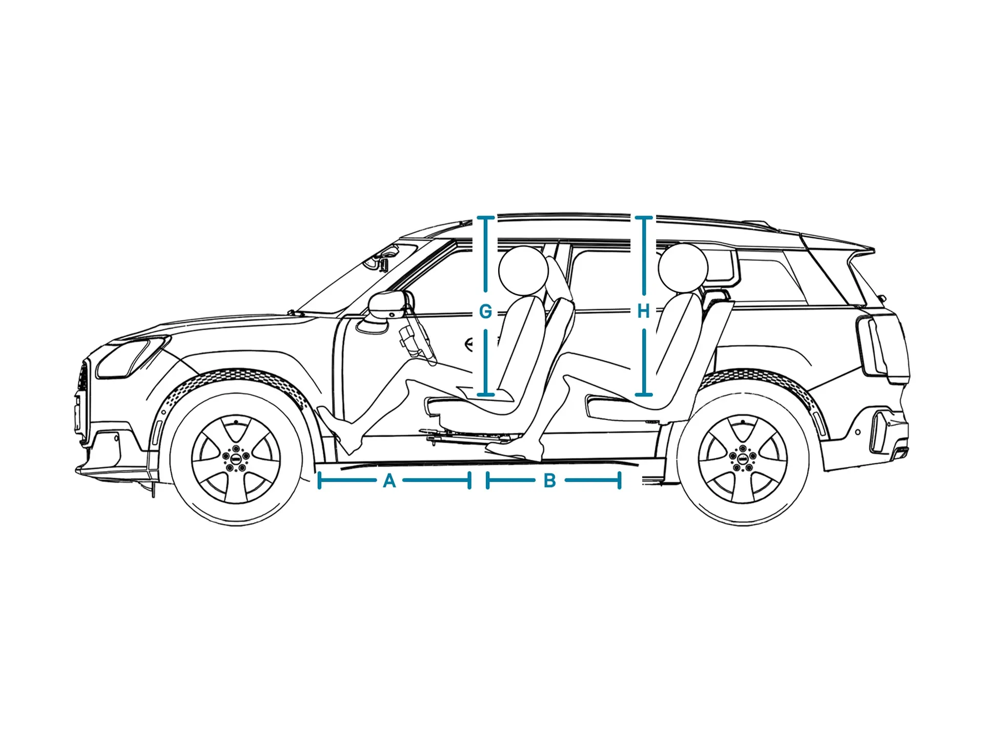 MINI Countryman - Medidas - Interior - Vista lateral