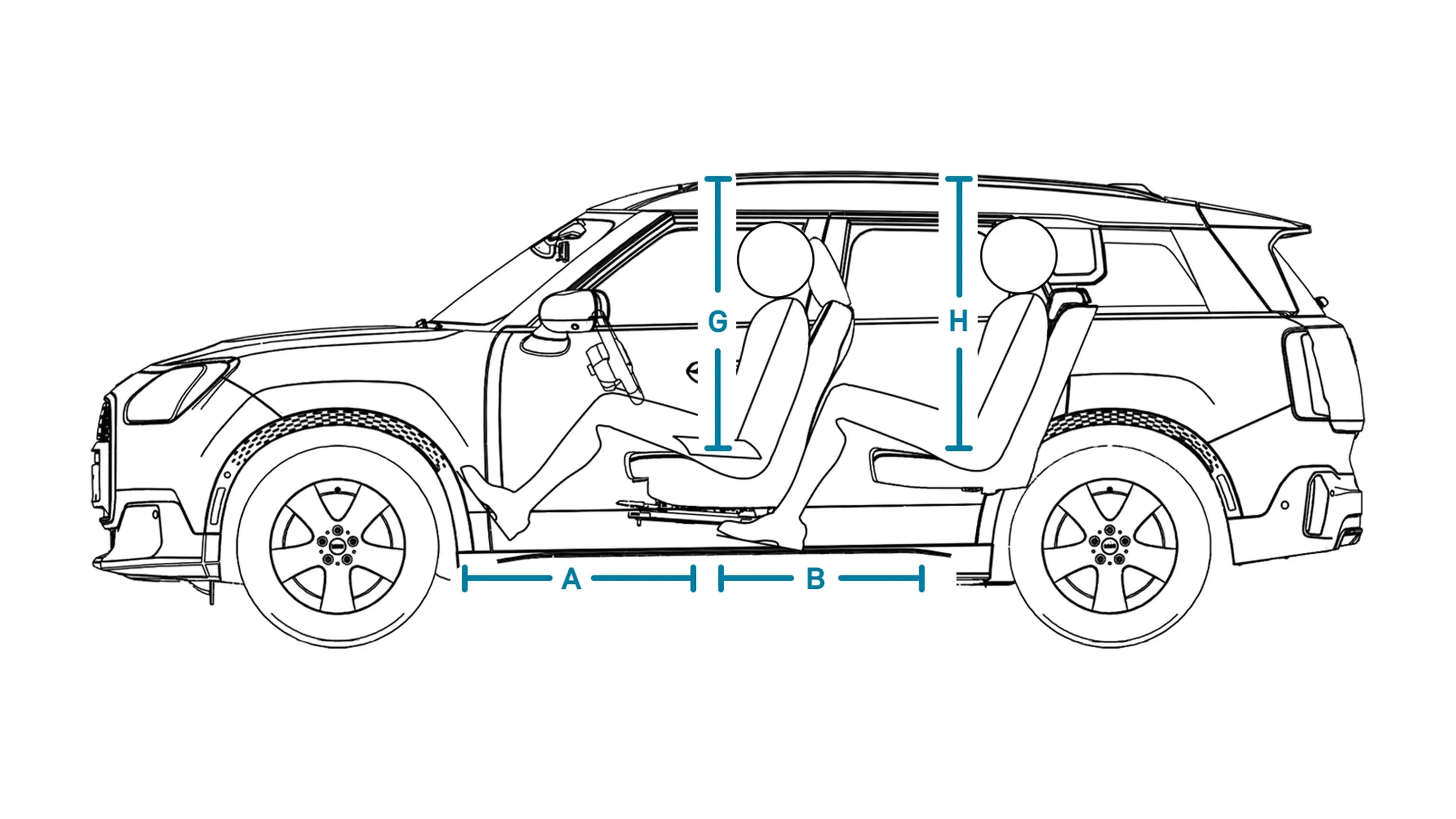 MINI Countryman - Medidas - Interior - Vista lateral
