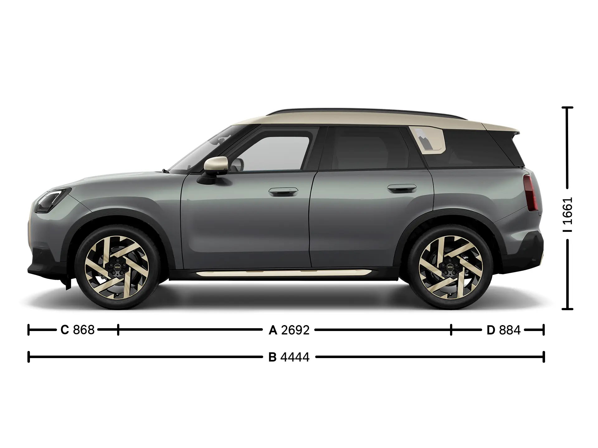 MINI Countryman - Medidas - Vista lateral