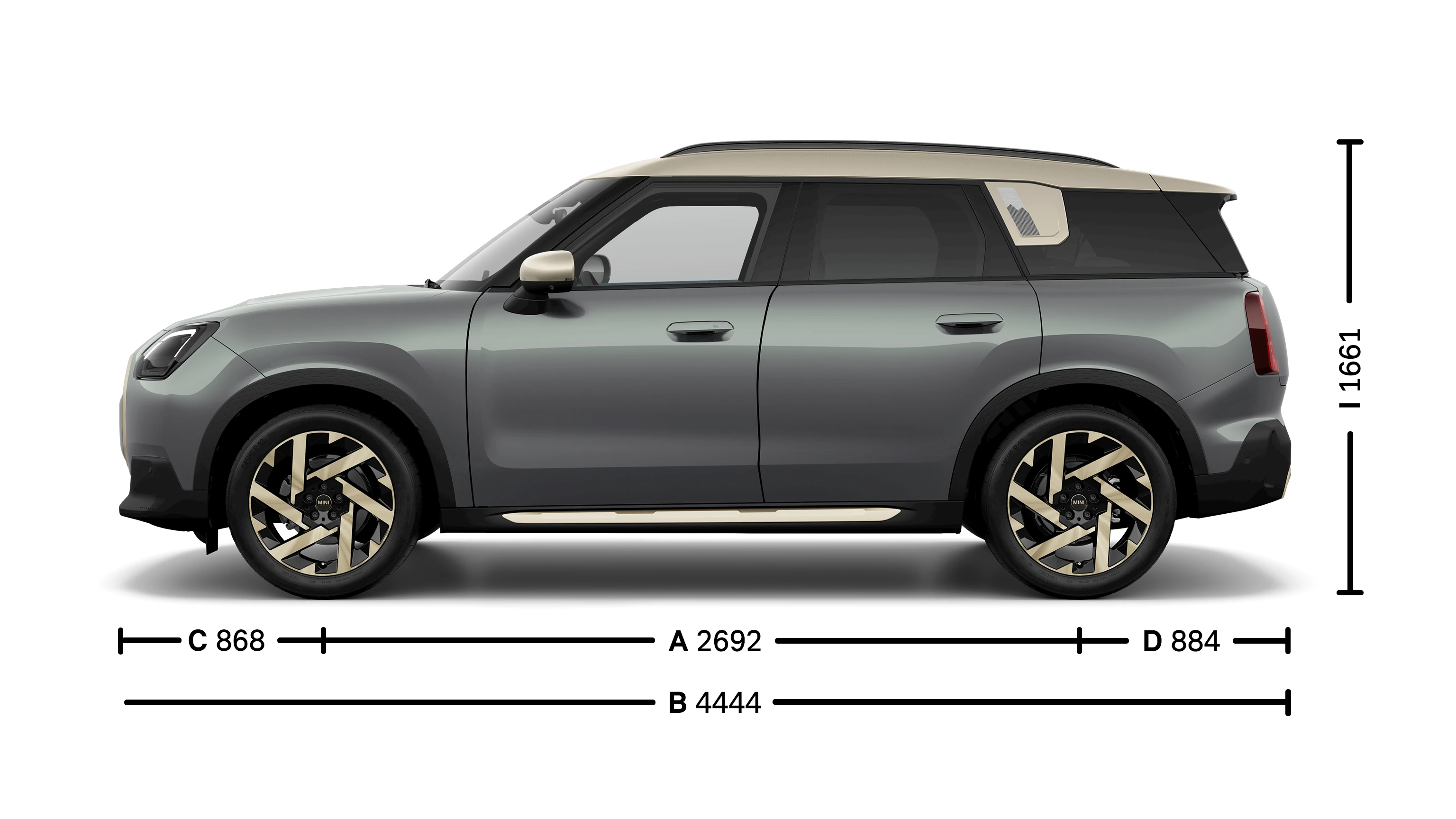 MINI Countryman - Medidas - Vista lateral