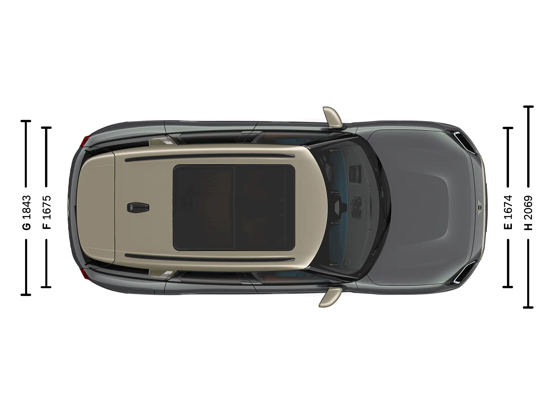 MINI Countryman - Medidas - Vista superior