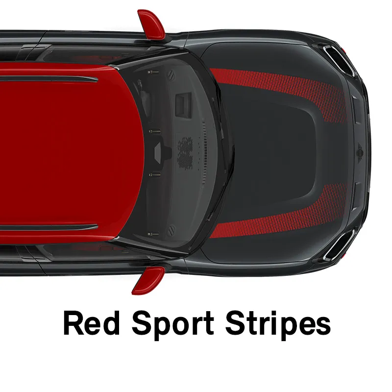  MINI - equipamiento - estilo jcw - franjas deportivas en rojo