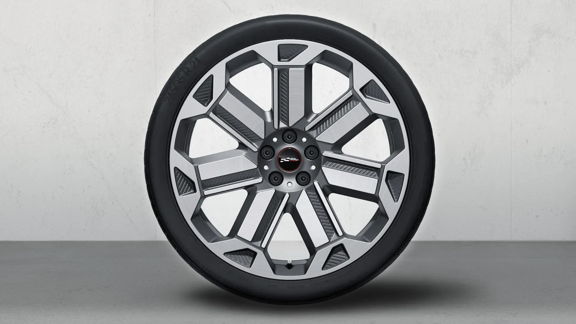 Llantas de aleación ligera JCW de 21 pulgadas Rallye Spoke 950 Bicolor (Frozen Gunmetal Grey, pulido brillante), juego de ruedas completo para verano 