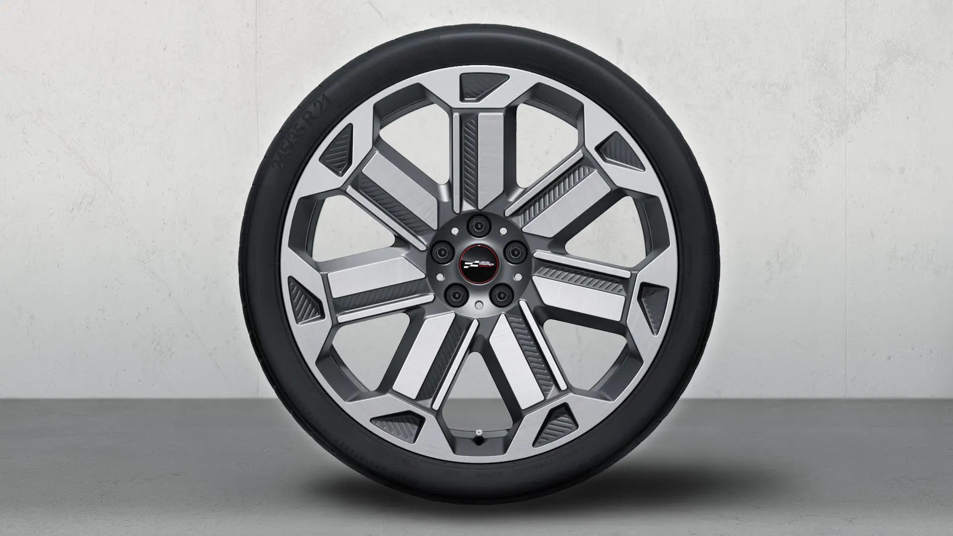 Llantas de aleación ligera JCW de 21 pulgadas Rallye Spoke 950 Bicolor (Frozen Gunmetal Grey, pulido brillante), juego de ruedas completo para verano 