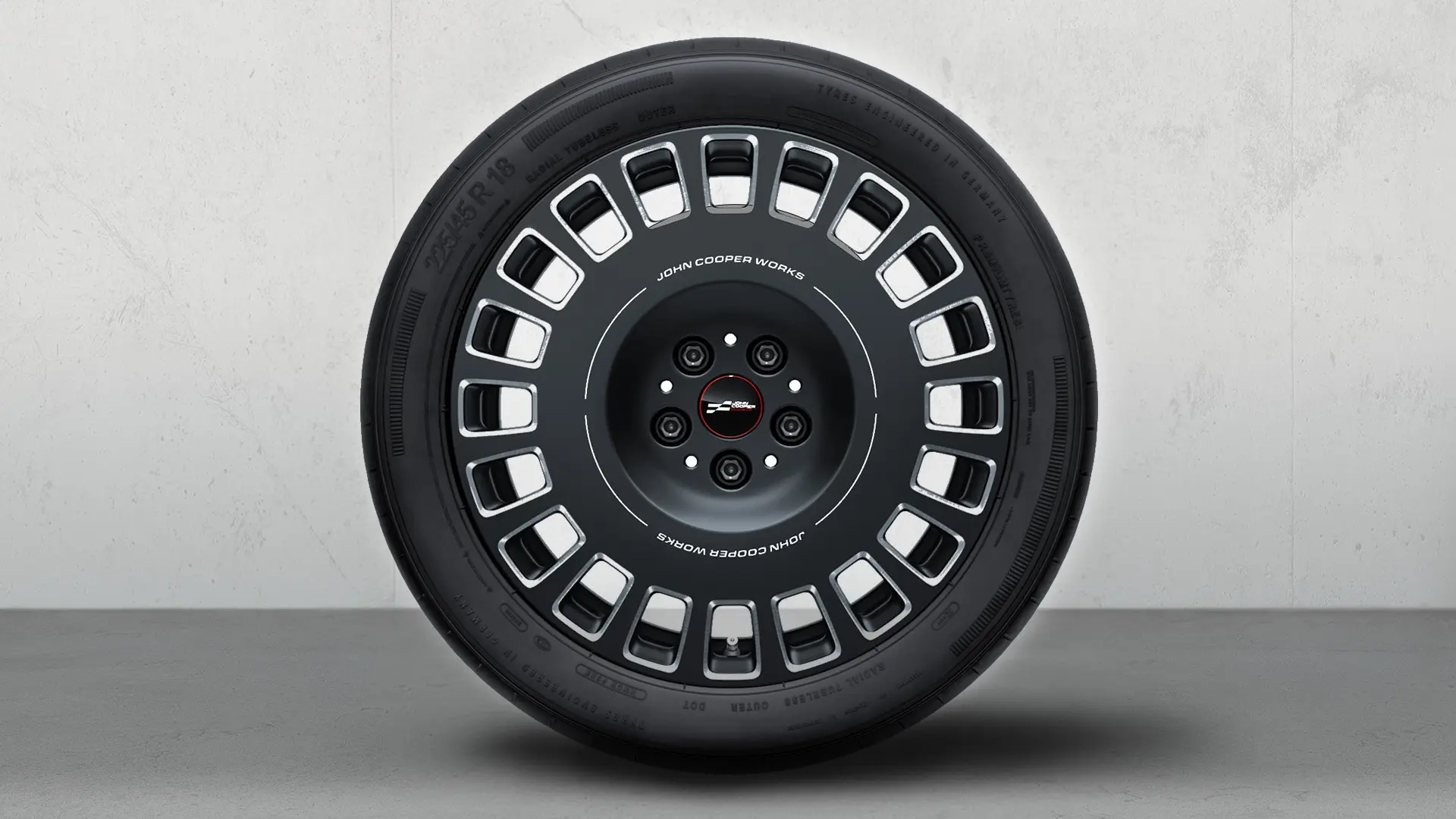 Llanta de aleación ligera JCW de 18" radios Rallye estilo 992 Bicolor (Frozen Midnight Grey, con revestimiento pulido), juego completo de ruedas de verano. 