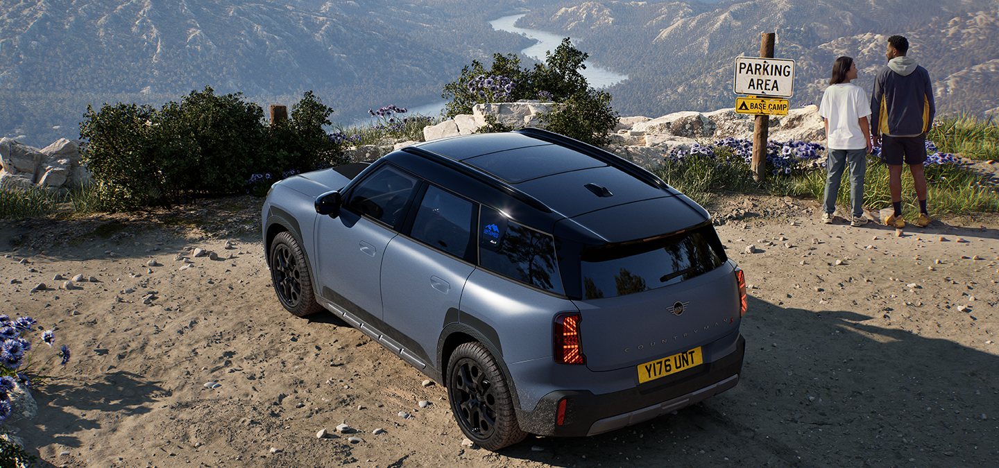 Vista superior trasera del MINI Countryman Untamed Edition.