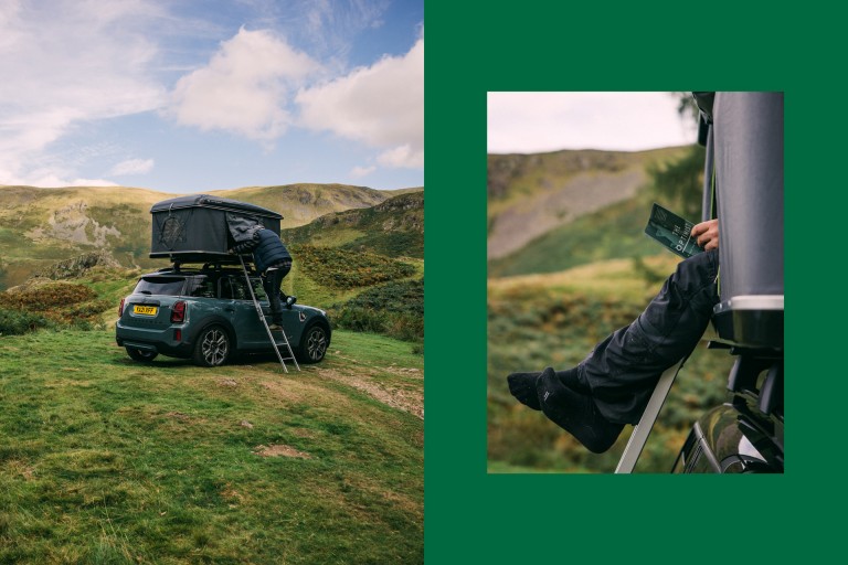 Jeffrey Bowman in his MINI Cooper S ALL4 Countryman Plug-In Hybrid traveling through England’s Lake District National Park.