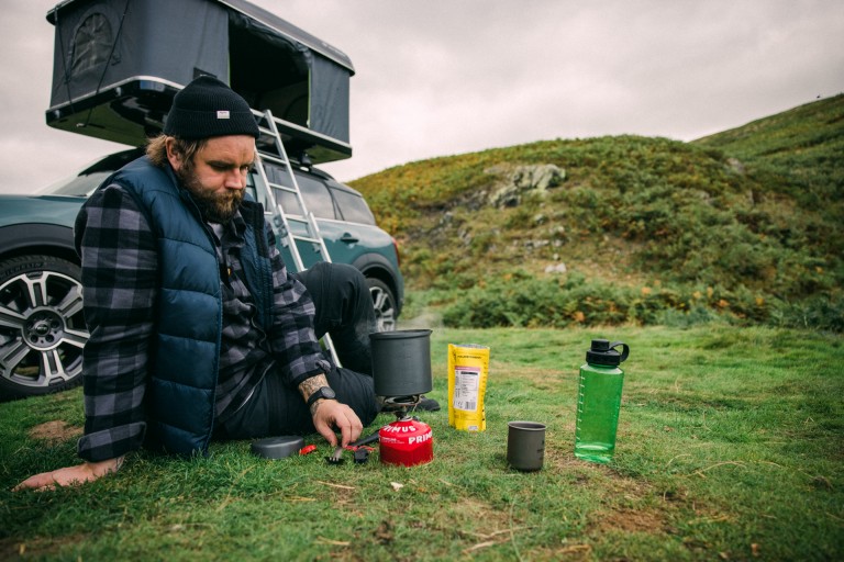 Jeffrey Bowman in his MINI Cooper S ALL4 Countryman Plug-In Hybrid traveling through England’s Lake District National Park.