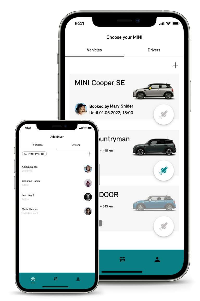 MINI Sharing para empresas – Aplicación MINI Sharing – Añade flota y conductores